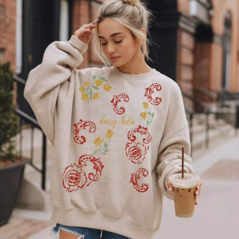 Bloom Quietly — Daisy-Bella Floral Sweatshirt