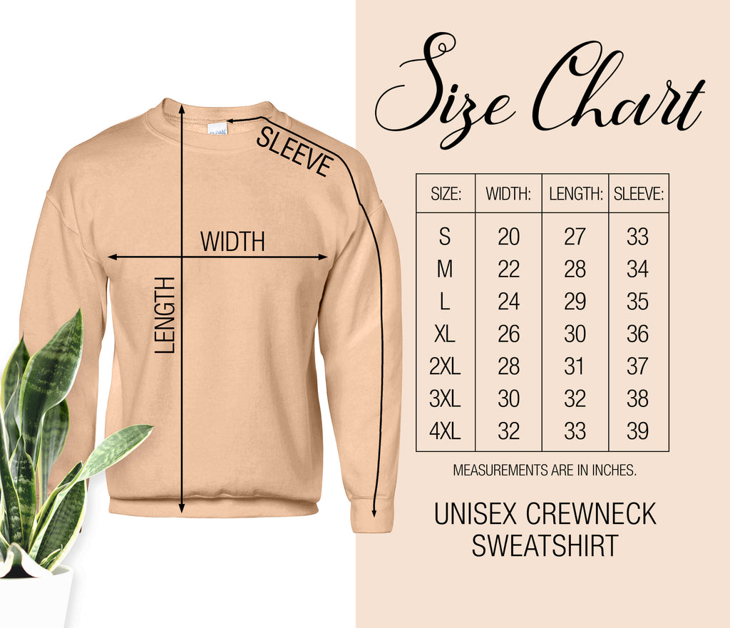 NO TAG-18000 Size Chart, Sweatshirt Size Chart, Gildan 18000 Size