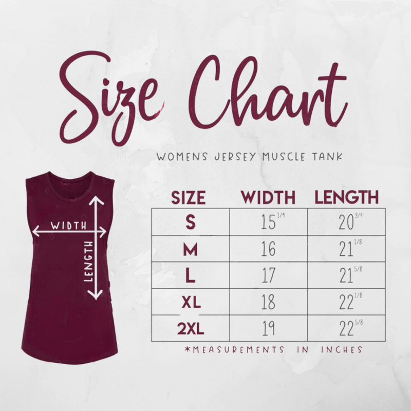 size chart for the muscle tank