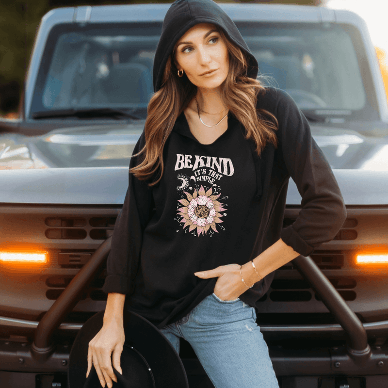 Floral Be Kind Boho Hoodie