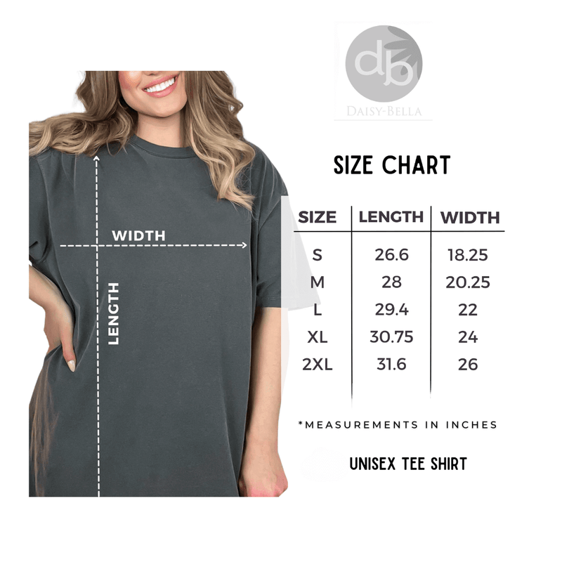 Be kind Bay green Inspirational Tee size chart