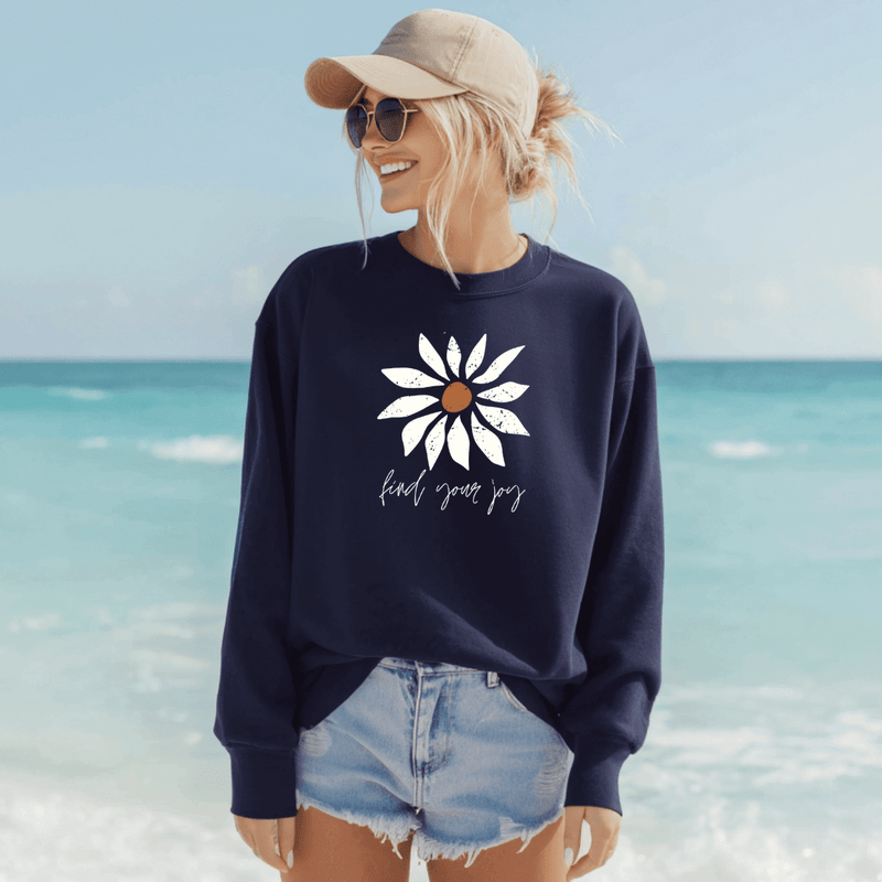 Find Your Joy Daisy Inspirational Sweatshirt