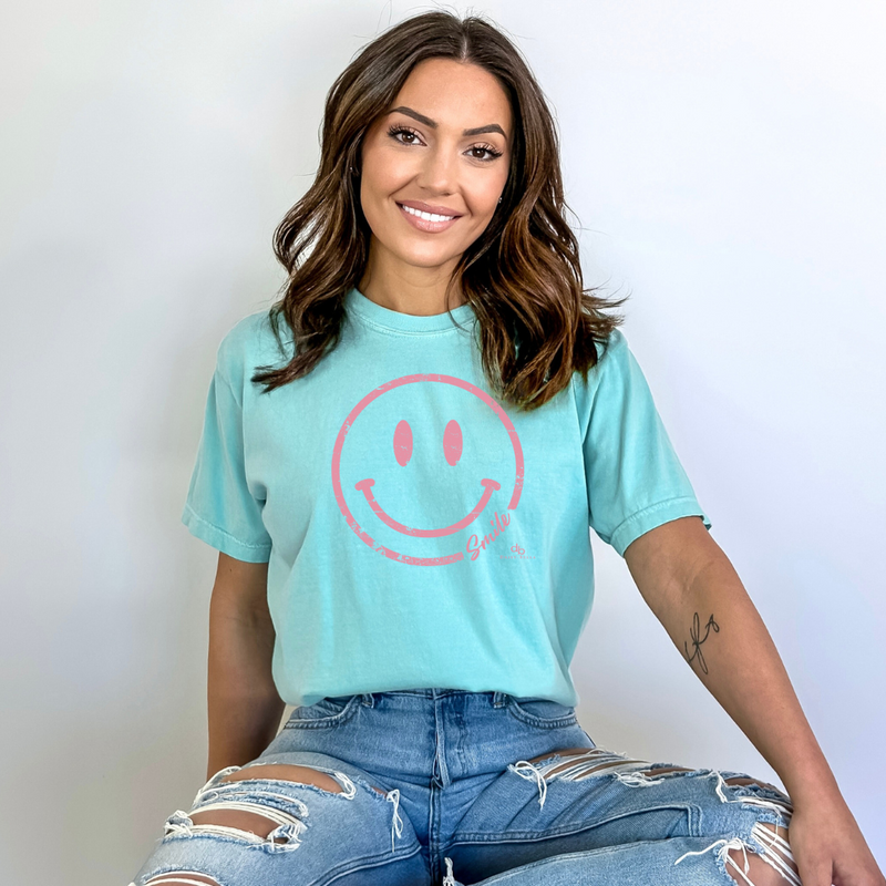 Happy Pink Face short sleeve T shirt