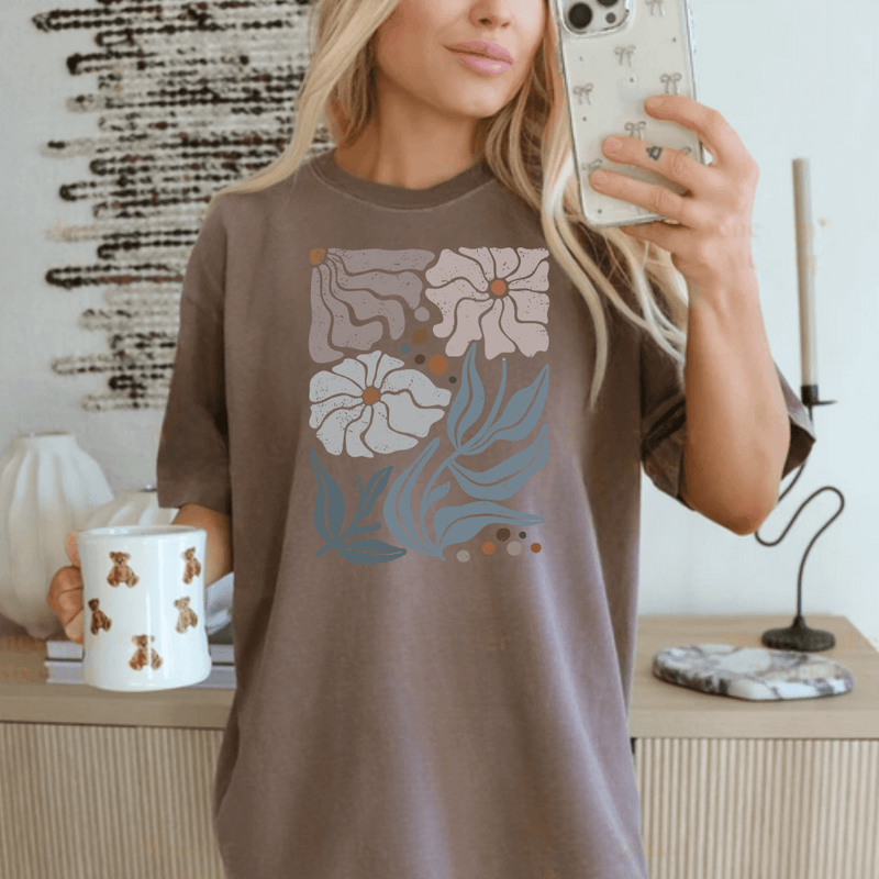 Boho Floral Positivity Short Sleeve Inspirational Tee