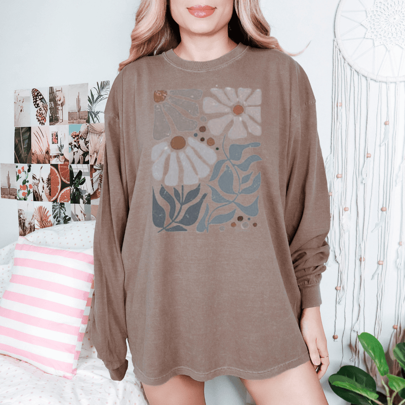 Positivity Boho Floral Long Sleeve Inspirational Tee