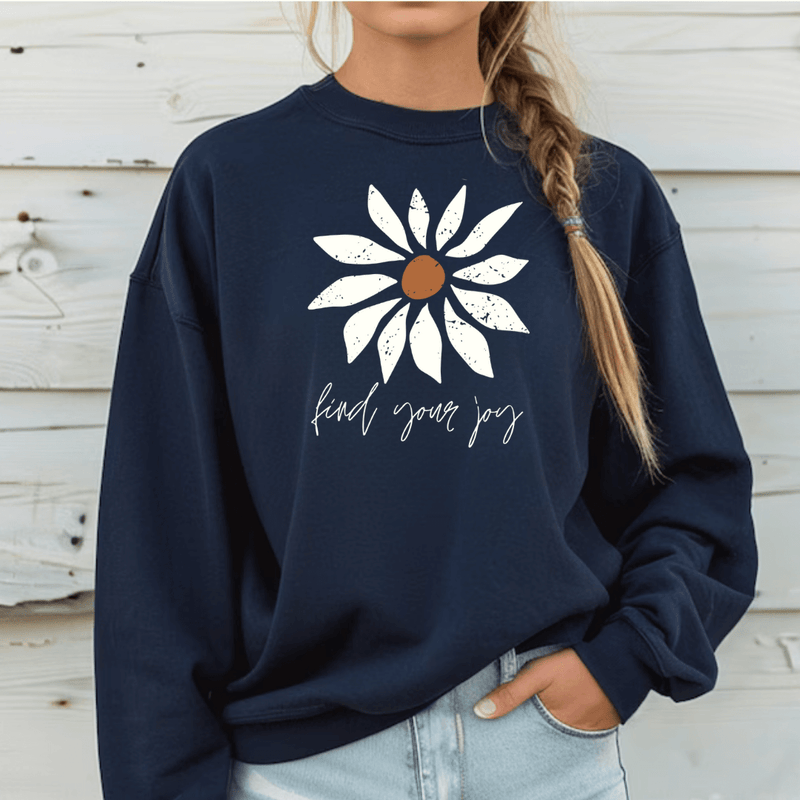 Find Your Joy Daisy Inspirational Sweatshirt