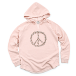 Boho Floral Peace Sign Inspirational Hoodie