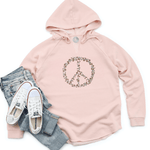 Boho Floral Peace Sign Inspirational Hoodie