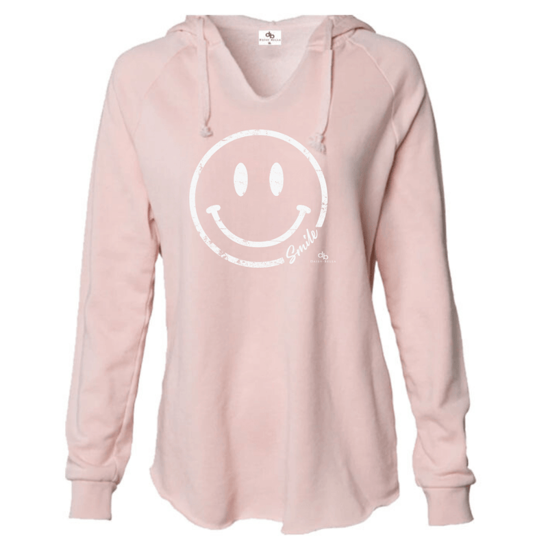 Smiley Face Inspirational Hoodie - Pink