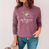 The Magic Begins with You - Inspirational Tee - Long Sleeve in berry color