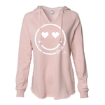 Smiley Face with Heart Shaped Eyes Inspirational Hoodie - Pink color