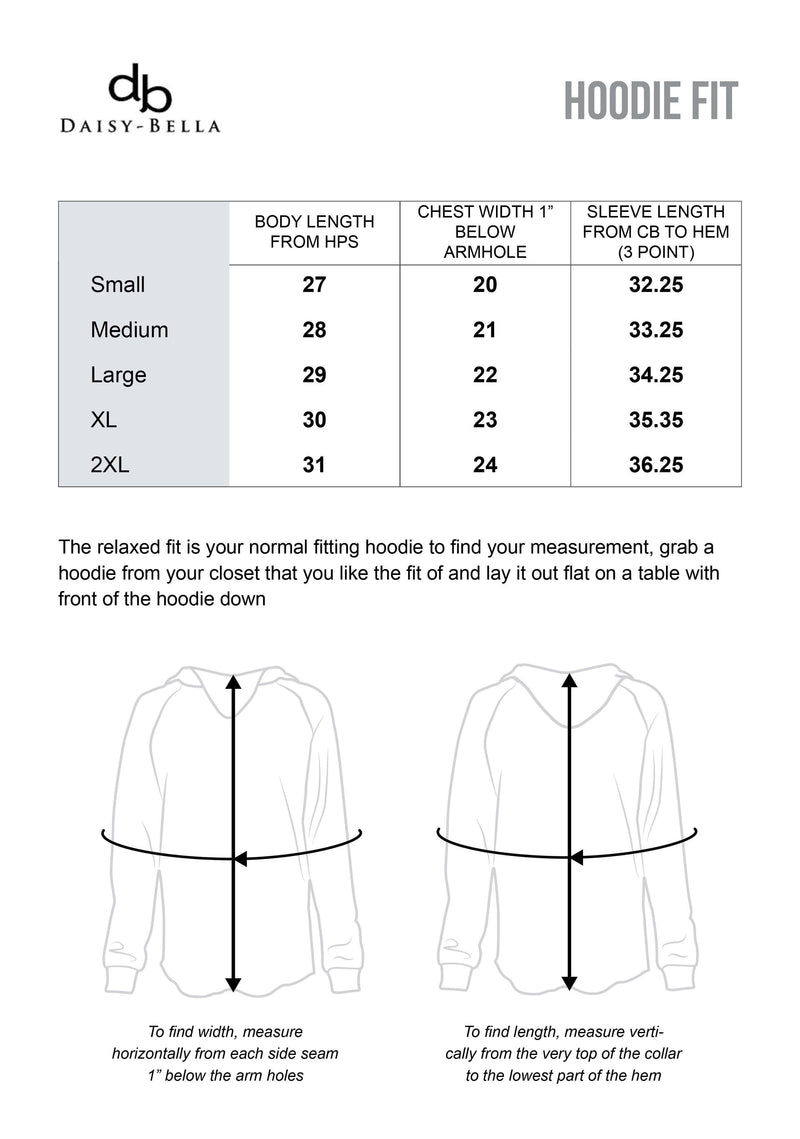 unisex hoodie size chart