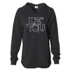 Be You Inspirational Hoodie in black color white graphics Be You