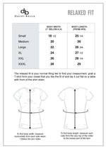 Size chart for daisy-bella inspirational t-shirt in relax fit