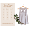 Size chart for daisy-bella inspirational tank top - racer back style