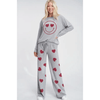 Smiles & Hearts Women's 2 piece Lounge Set on model in grey color